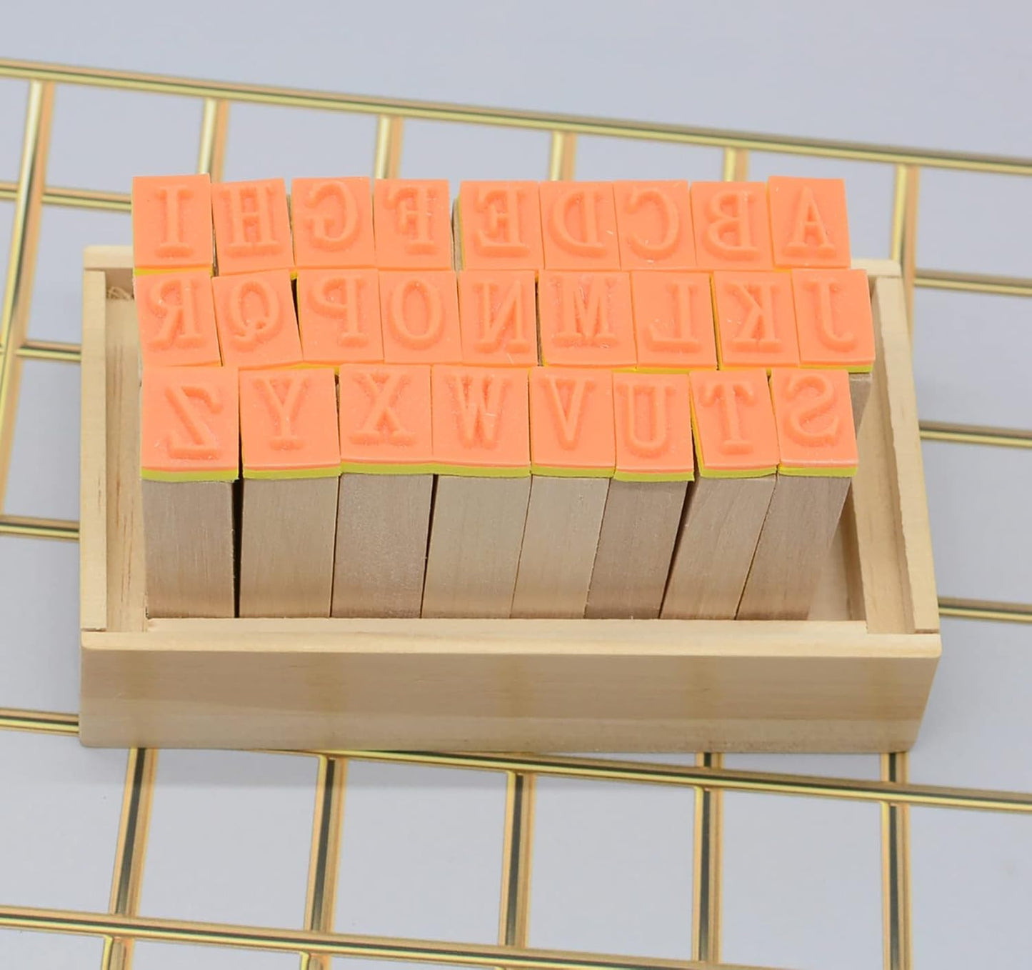 Pack of 36 Pcs Small Wooden Rubber Stamps 0.2 Inch of Letter and Number for DIY Craft Card and Photo Album (B)