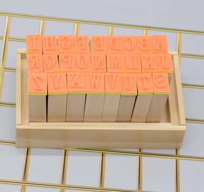 Pack of 36 Pcs Small Wooden Rubber Stamps 0.2 Inch of Letter and Number for DIY Craft Card and Photo Album (B)