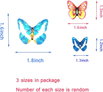 Weraru 58Pcs Edible Butterfly and Flowers Cake Topper Cupcake Toppers Wedding Themed Party Birthday Cake Decoration Mixed Size & Colour