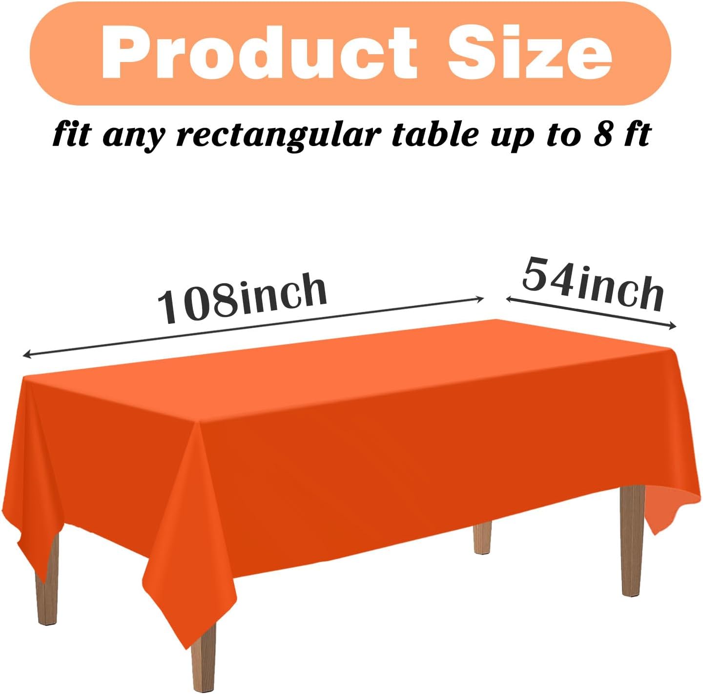 Kopokita 2PCS Black Plastic Tablecloths 54 x 108 Inch, Disposable Table Cloths Rectangle Party Table Covers