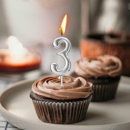 10-Piece Number Birthday Candles - Glitter Cake Toppers for Birthday & Wedding Parties