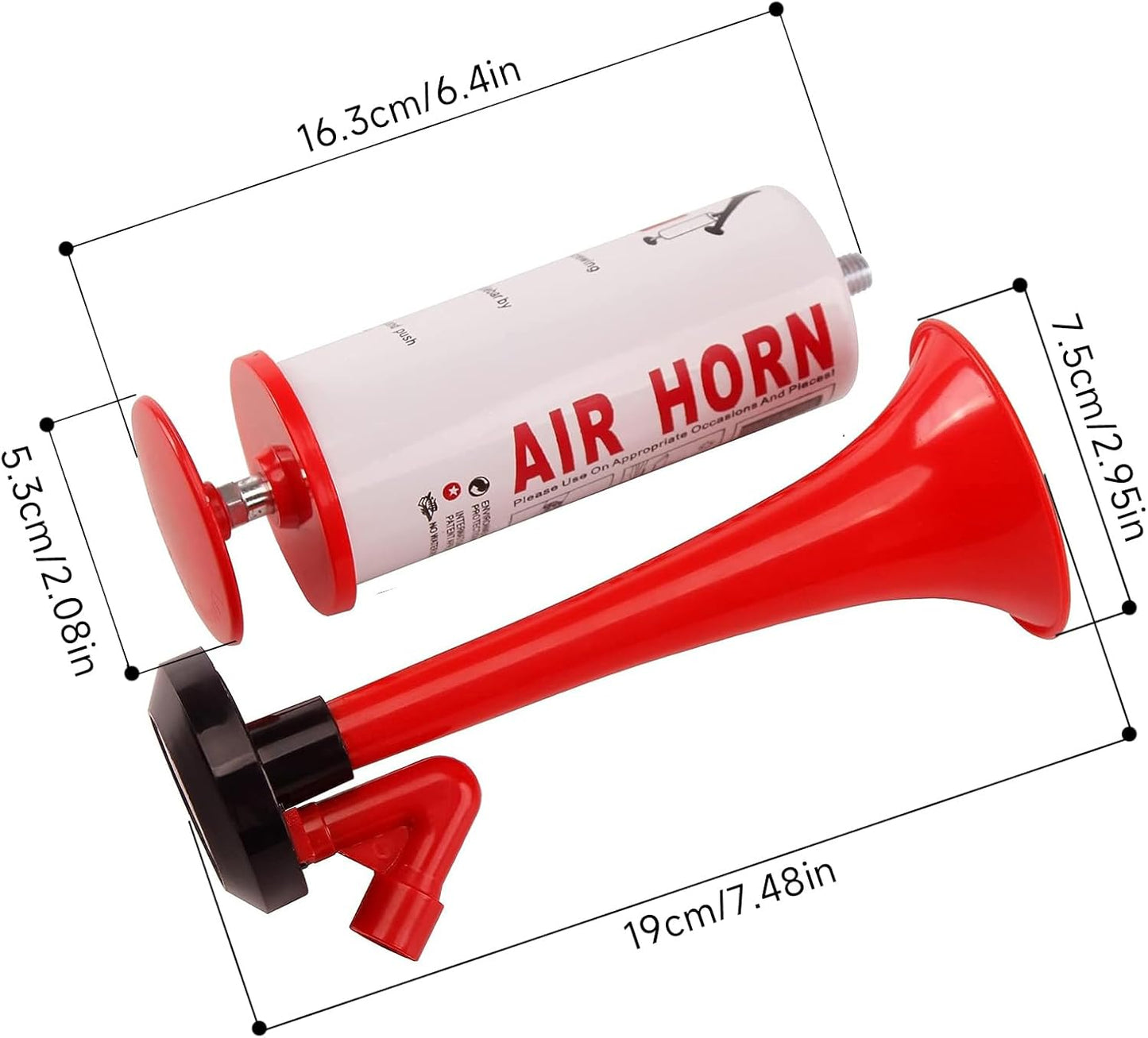 FARBIN Loud Air Horn Handheld Pump Air Horn Noisemakers for Kids Birthday Party, Football Match Sporting Events, Festival Celebrations, Fog Warning Horn Trump, 2pcs (Mini handheld horn 2pcs)