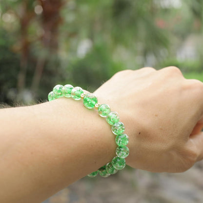 Glass Beaded Bracelet Glowing Bracelet Luminous Beads Bracelet for Women Glass Mermaid Bracelet Bangles Anti Anxeity Healing Energy