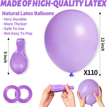 110pcs Black Balloon 12 inch, Black Latex Balloons for Birthday Party Baby Shower Wedding(with 2 Ribbons). - Colors B