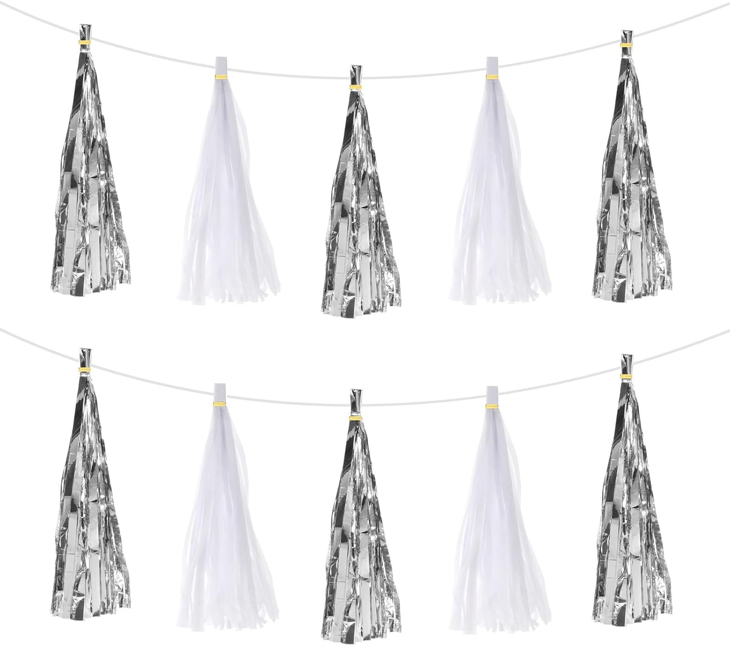 MECCANIXITY 20Pcs Light Blue Tassel Garland Banner with Rope Tissue Paper Tassels Party DIY Kits for Anniversary Wedding Birthday Party
