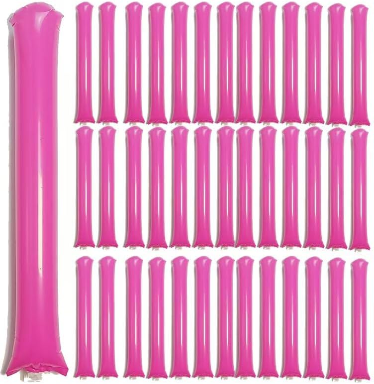 40pcs Round headTeam Spirit Boom Sticks Thunder Sticks Cheering Sticks Team Spirit Plastic Cheerleading Spirit Stick Clapper Inflatable Noise Maker Sports Supply (Glitter color)