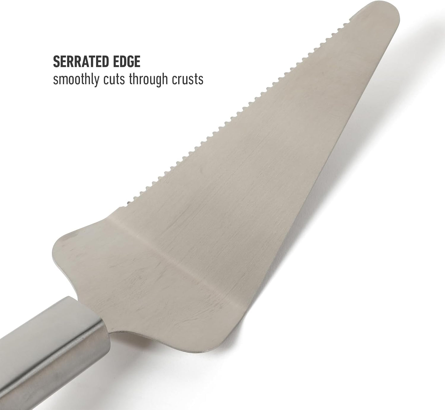 Calphalon Edge Stainless Steel Pie Server w/Thermoplastic Rubber Handle - Taupe