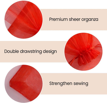 Meowoo 100PCS Organza Bags, 3x4in Small Mesh Bags Drawstring for Jewelry, Candy, Christmas, Sachets, Festivals, Bathroom Soaps, Makeup Organza, Wrapping Supplies(mixedcolor)