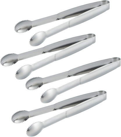 MSY BIGSUNNY Durable Stainless Steel Ice Tongs, 7 inch Sugar Cube Serving Tongs, Set of 2