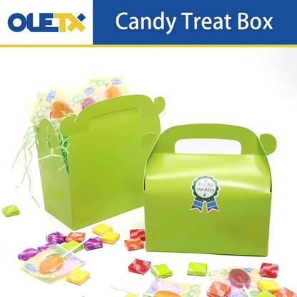 30-Pack Yellow Party Favor Treat Boxes, Goodie Candy Box, Gable Paper Gift Boxes with Handles Perfect for Construction and Chic Yellow Submarine Party Decoration Supplies