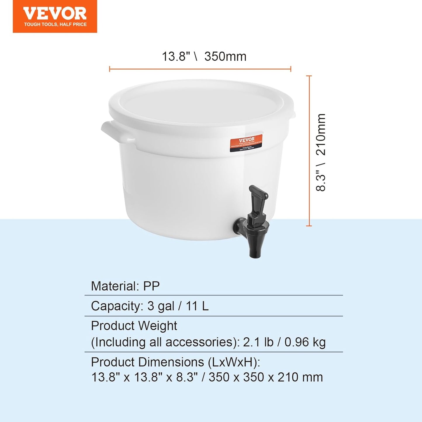 VEVOR Beverage Dispenser, 5 Gallon *2 Drink Dispensers for Parties, Plastic Juice Dispenser with Spigot and Lid, Iced Tea Lemonade Juice Water Dispenser, for Restaurants, Hotels, Parties, 2 Pack