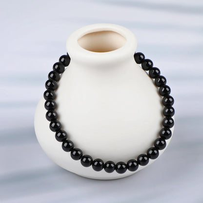 LPBeads Handmade Natural Gemstone Stretch Elastic Bracelet Healing Crystal Round Stone Beads Jewelry Gifts for Women Men