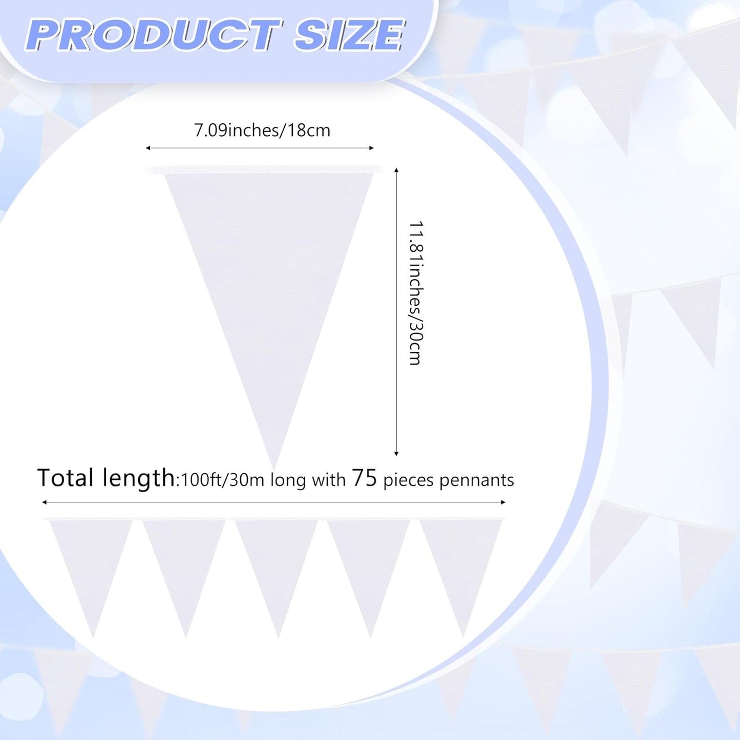 Hahafelt 100 Feet Pennant Banners Flags 75 Solid String Triangle Flags for Grand Opening, Carnival Theme Birthday Party Decoration Outdoor Events Classroom Decoration(Pink)
