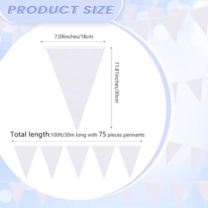 Hahafelt 100 Feet Pennant Banners Flags 75 Solid String Triangle Flags for Grand Opening, Carnival Theme Birthday Party Decoration Outdoor Events Classroom Decoration(Pink)