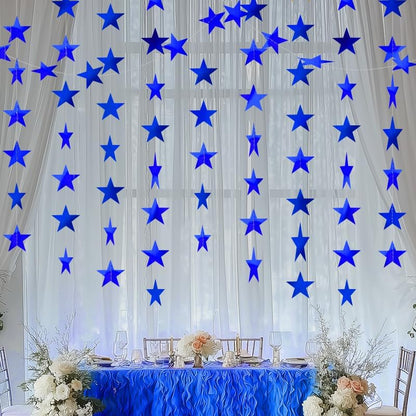 Iridescent Shining Star Hanging Garland Iridescent Hanging Sparkling Star Streamer Glitter Bunting Banner Twinkle Backdrop for Wedding Baby Shower Birthday Christmas Decorations 40 Feet
