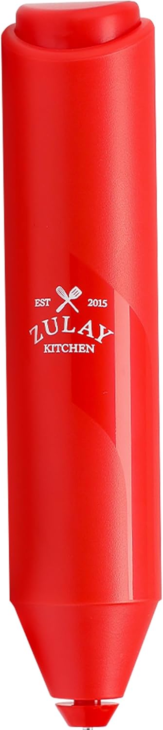Zulay Kitchen Powerful Milk Frother AA Batteries Included – Ultra Fast Handheld Drink Mixer with Stainless Steel Whisk Stirrer for Coffee, Protein, Matcha & More, Frother Wand Electric Frothmate Black - Colors E