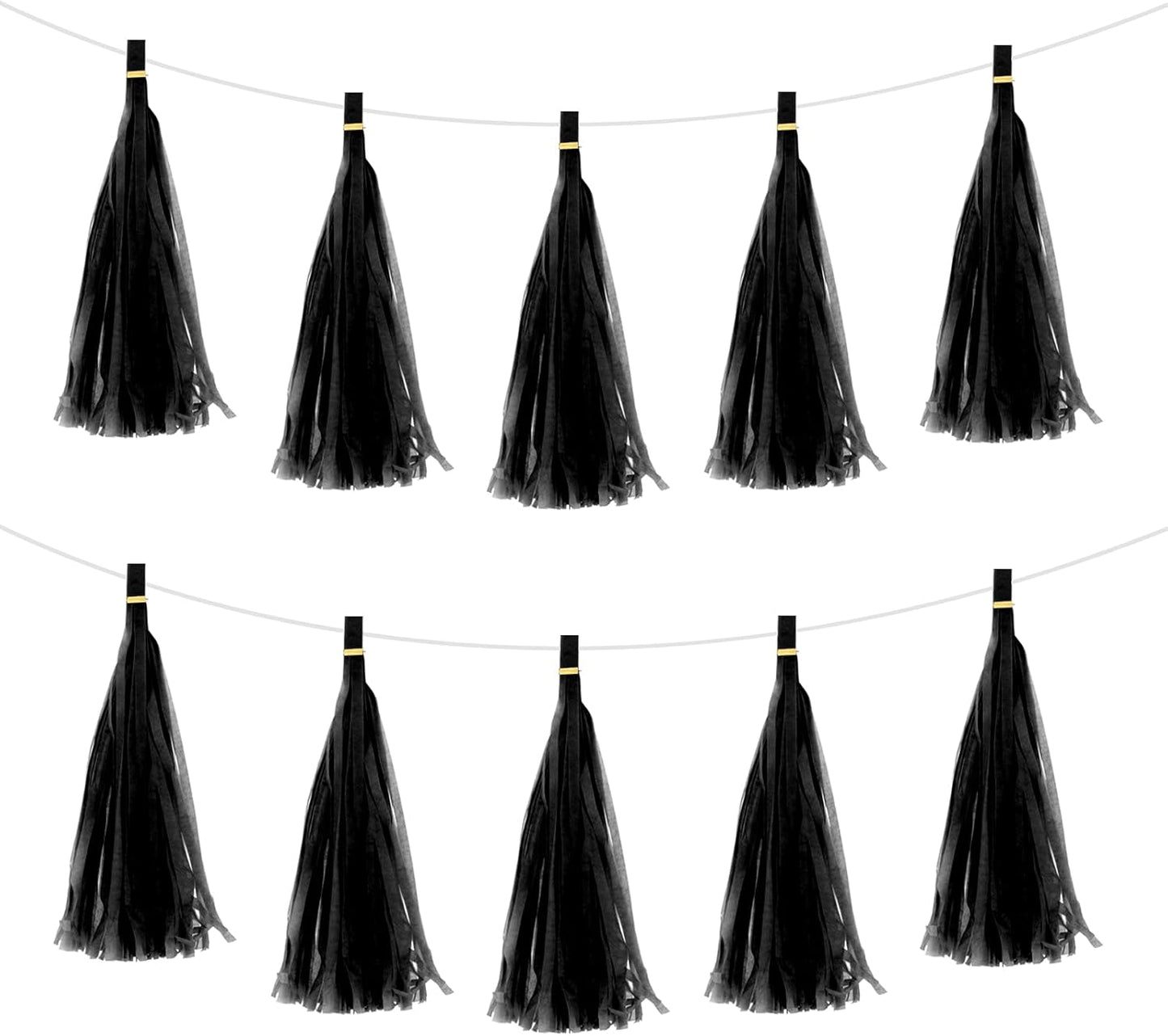 MECCANIXITY 15Pcs Light Blue Tassel Garland Banner with Rope Tissue Paper Tassels Party DIY Kits for Anniversary Wedding Birthday Party