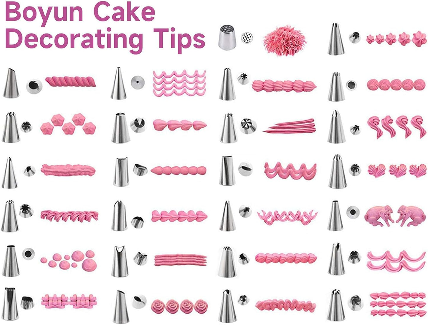 Dessert Decorating Syringe Set, Icing Piping Kit Stainless Steels Cake Decorating Tools 30 Piping Icing Nozzles Cupcake Decorating Kit - Black