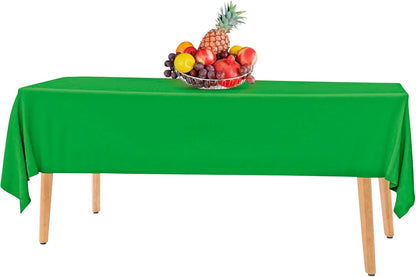 14 Pack Black 54 x 108 in. Rectangle Disposable Plastic Tablecloths - Smooth Decorative Covers for Parties, Weddings