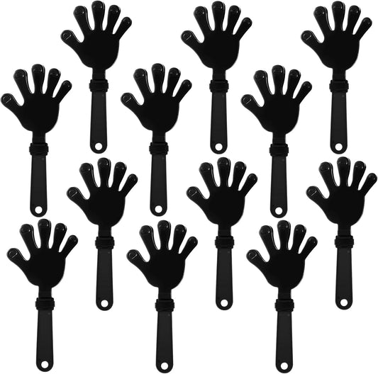 12 Pieces Black Hand Clappers 7.5 Inch Clappers Noisemakers Noise Makers Party Favors Plastic Party Clapper for Sporting Events Cheers Ball Dance Basketball Football Noisemakers（Black）