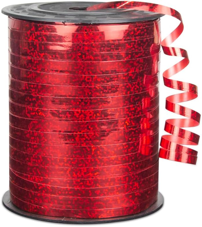 KMER LIFE Premium Red Curling Ribbon, 1/5" Wide x 500 Yards Christmas Curling Ribbons for Gift Wrapping, Party Decoration, Balloon String, Ribbons for Florist Flower (1 Roll)