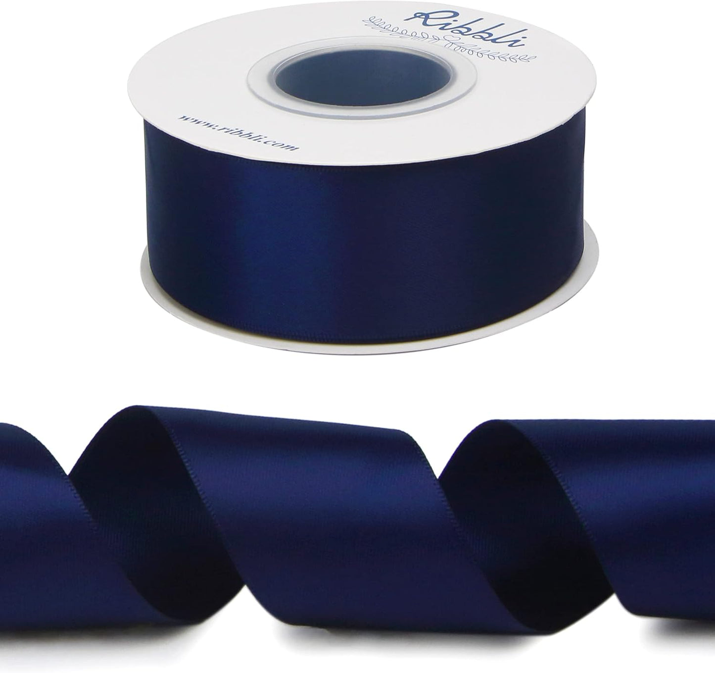 Ribbli Double Faced White Satin Ribbon,3/8” x Continuous 25 Yards,Fabric Ribbon use for Bows Bouquet,Gift Wrapping,Floral Arrangement