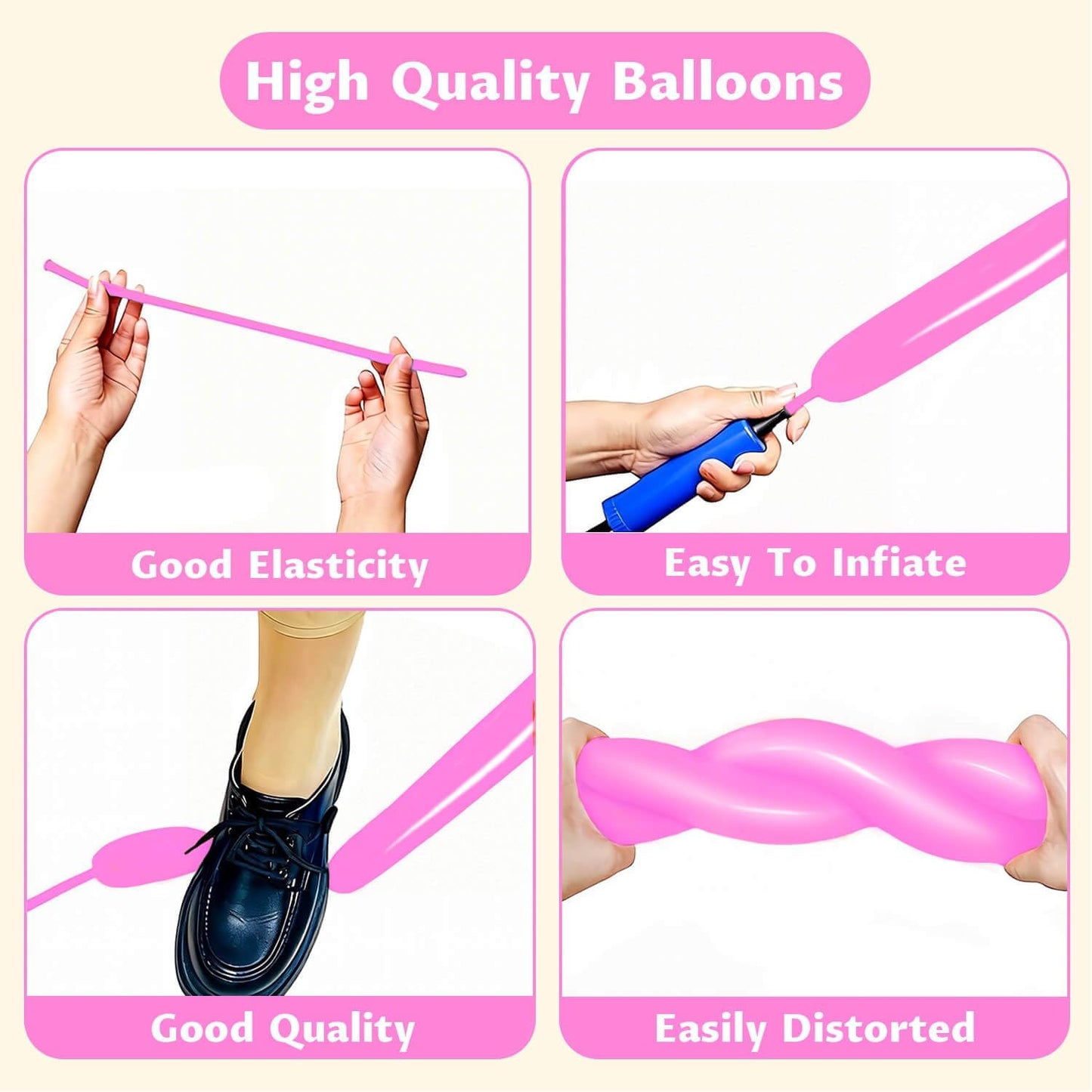 260 Clear Long Balloons for Animals, Thickening Skinny Latex Twisting for Arch Modeling Magic Clown Birthday Wedding Party Decorations 100pcs