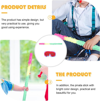 1 Set Pinata Props Paper Pinata Stick for Kids Stick for Party for Birthday Paper Colorful Blindfold Mask and Fun