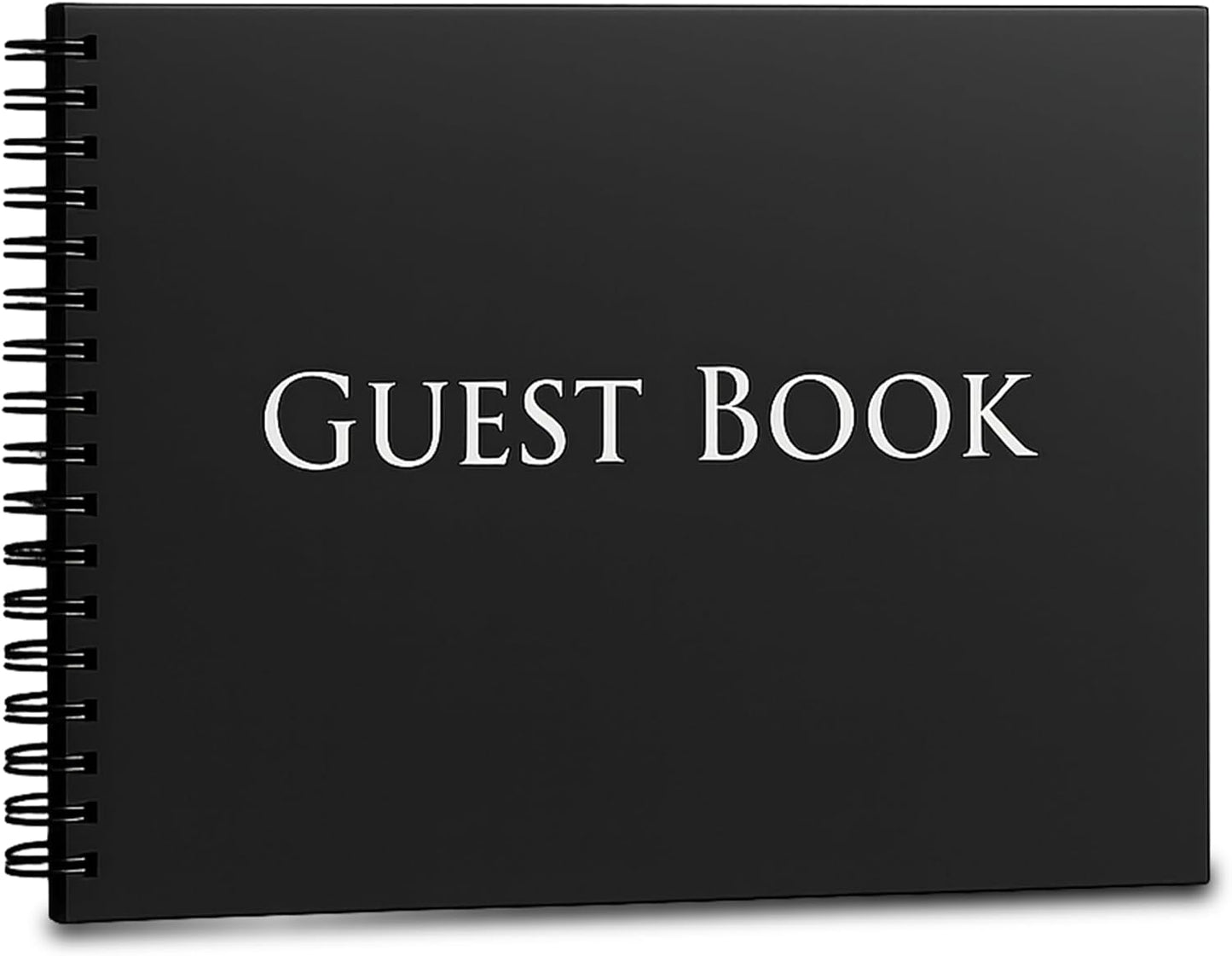 Iconikal Hardcover Guestbook 1,260 Entries Charcoal 10x8-Inch Spiral Bound Sign-In Wedding Funeral Birthday Shower Vacation Rental Memory Guest Book