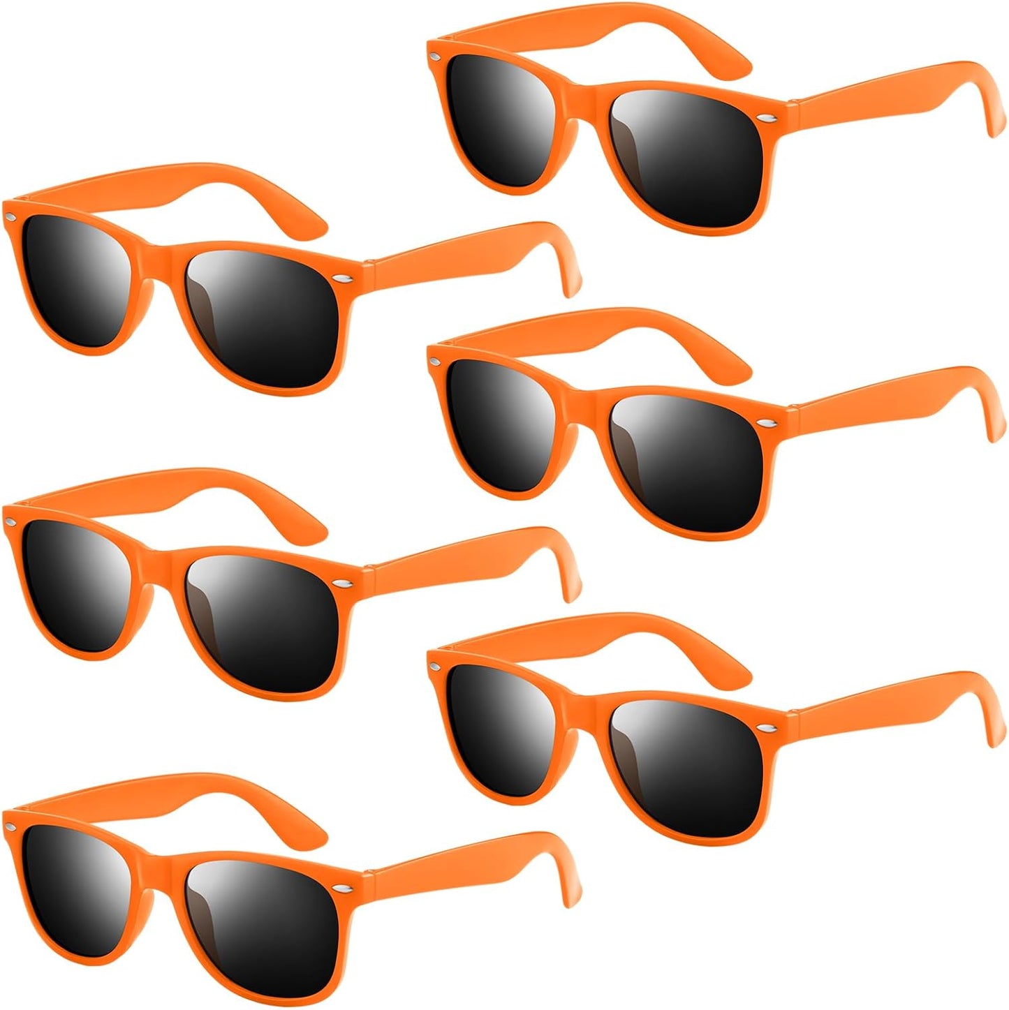NEBURORA 6 Pack Black Sunglasses Bulk Retro Black Shades Party Sunglasses for Adult Men Women Summer Beach Party Accessories