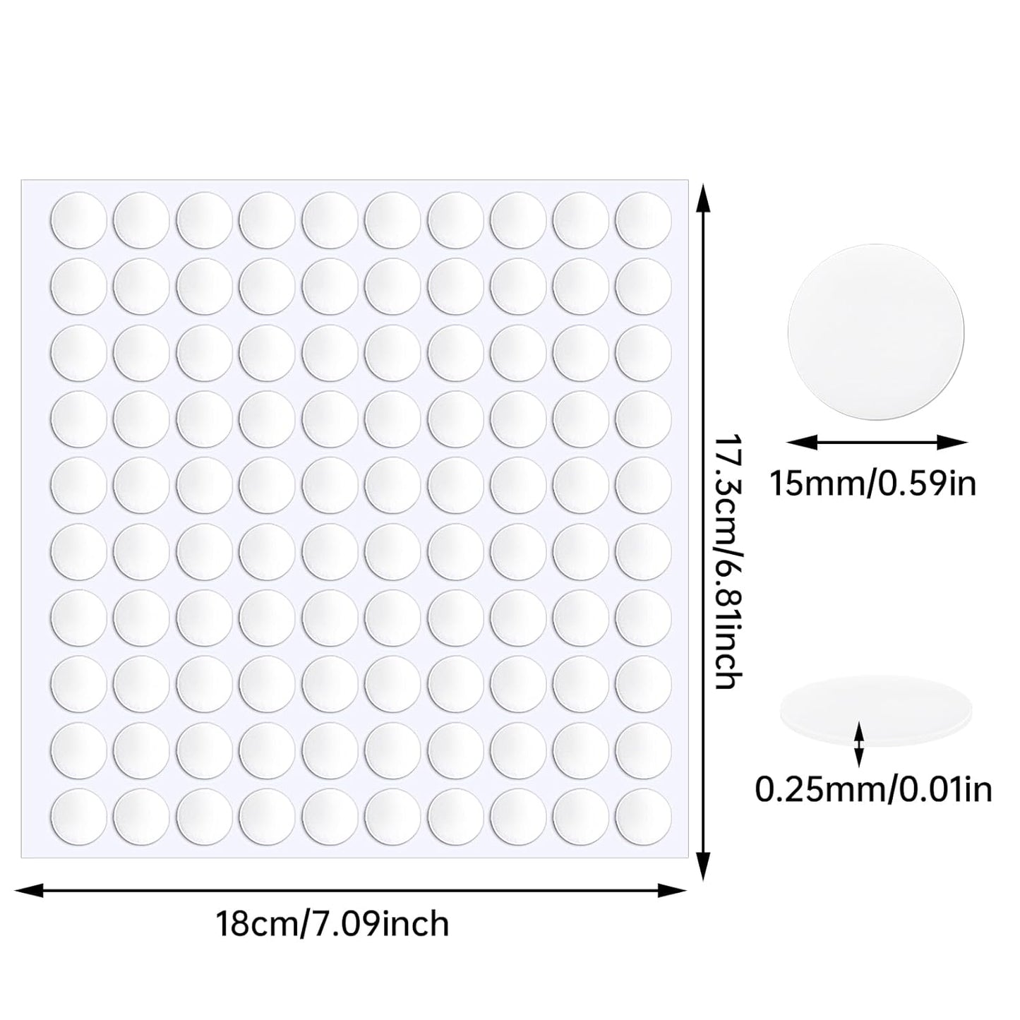 JANYUN 140 Pieces Adhesive Dots,Removable Round Putty Clear Tack No Trace Small Tape Stickers for Wall Hanging Festival Poster Office Party Decoration Picture Crafts