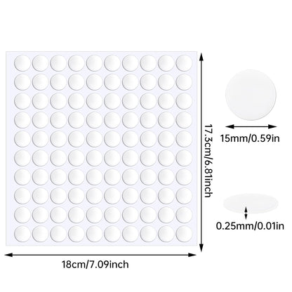 JANYUN 140 Pieces Adhesive Dots,Removable Round Putty Clear Tack No Trace Small Tape Stickers for Wall Hanging Festival Poster Office Party Decoration Picture Crafts