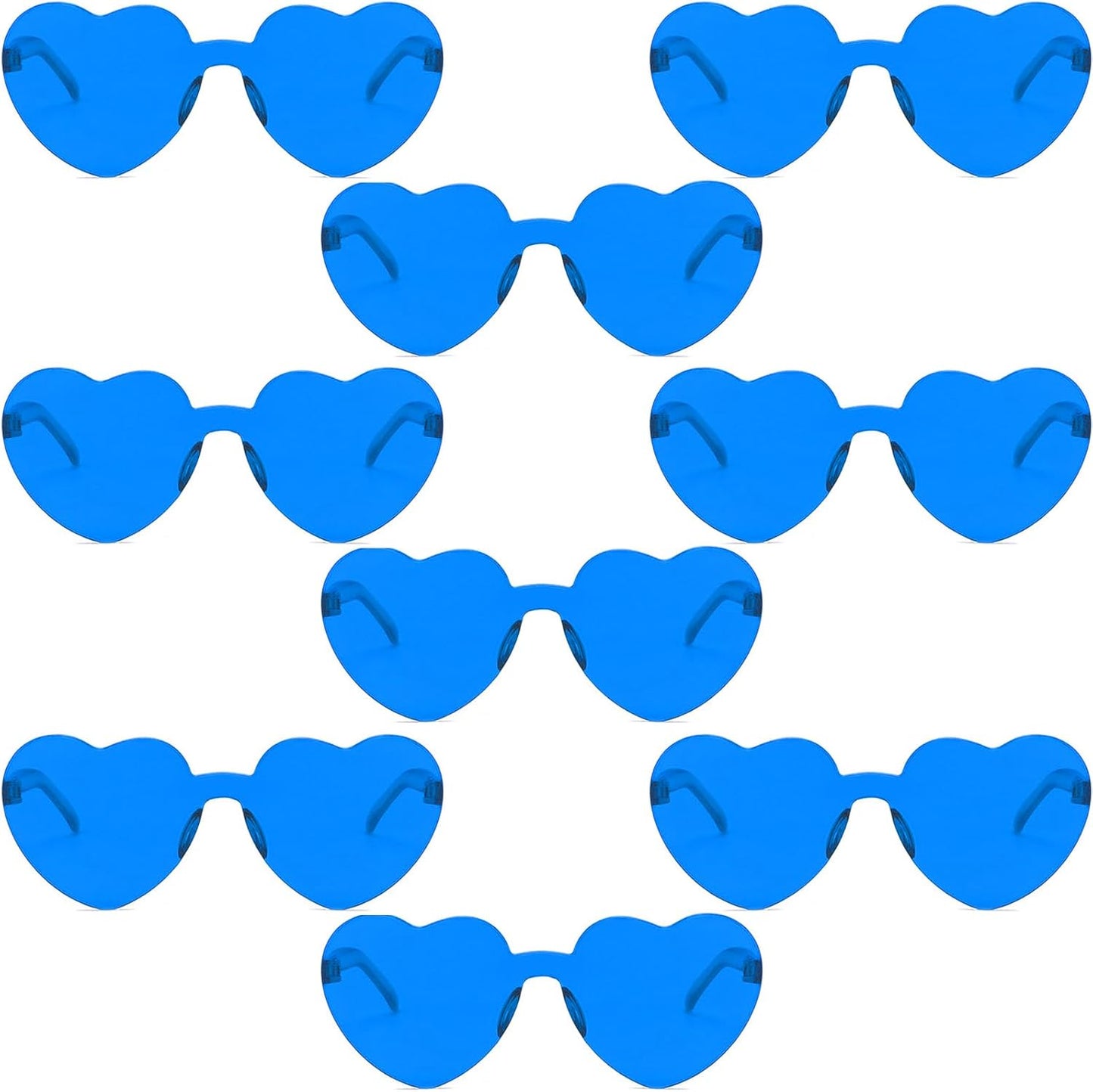 9 Pack Heart Shaped Sunglasses Rimless Heart Glasses for Bachelorette Party Birthday Decorations Party Favors