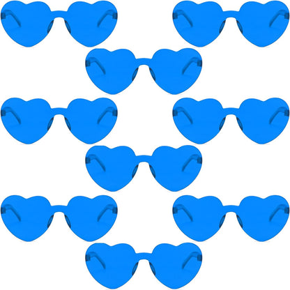 9 Pack Heart Shaped Sunglasses Rimless Heart Glasses for Bachelorette Party Birthday Decorations Party Favors