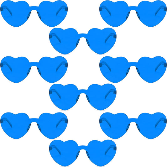 9 Pack Heart Shaped Sunglasses Rimless Heart Glasses for Bachelorette Party Birthday Decorations Party Favors