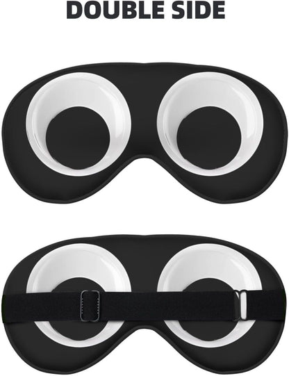 Cute Cartoon Eyes Sleep Mask Adjustable Strap Sleeping Eye Mask Light Blocking Blindfold Eye Sleep Shade Cover Bedtime Blackout Eyeshade for Yoga Nap Travel Shift Party