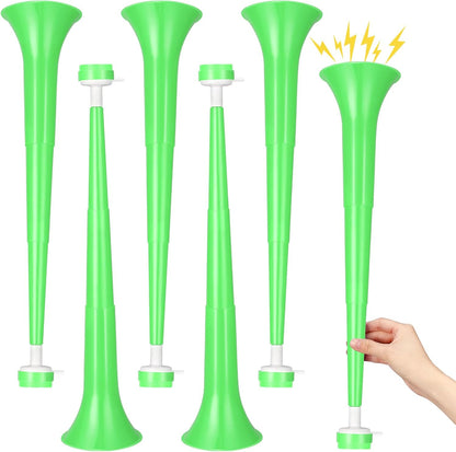 6 Pcs Stadium Horn for Adult, 21 Inch Vuvuzela Plastic Collapsible Cheering Trumpets for Sporting Events Football Carnival Party, Red