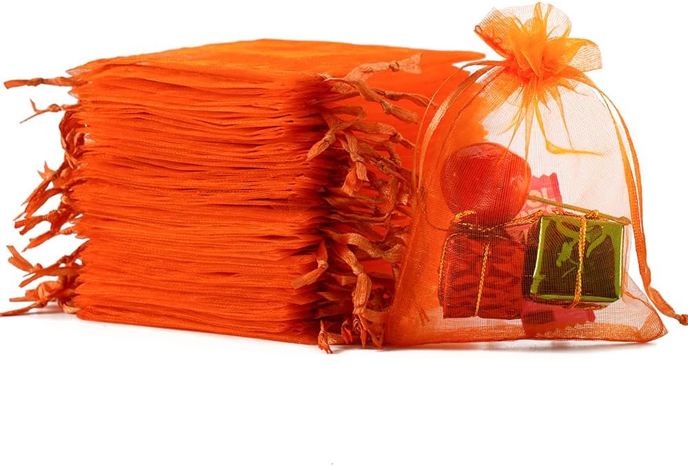 Meowoo 100PCS Organza Bags, 3x4in Small Mesh Bags Drawstring for Jewelry, Candy, Christmas, Sachets, Festivals, Bathroom Soaps, Makeup Organza, Wrapping Supplies(mixedcolor)