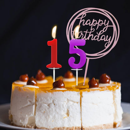 10-Piece Number Birthday Candles - Glitter Cake Toppers for Birthday & Wedding Parties
