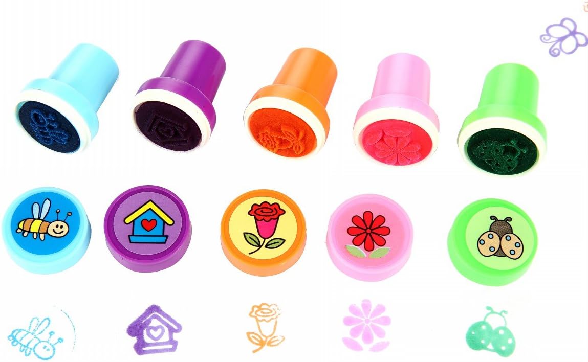 LUCKYBIRD Self-Inking Stamps for Kids - Heart Toy Stamp Set, Funny Plastic Stamps, 26 Count