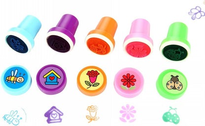 LUCKYBIRD Self-Inking Stamps for Kids - Heart Toy Stamp Set, Funny Plastic Stamps, 26 Count