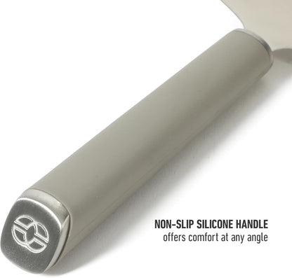 Calphalon Edge Stainless Steel Pie Server w/Thermoplastic Rubber Handle - Taupe