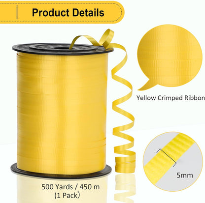Black Ribbon - 500 Yard Crimped Curly Ribbon for Gift Wrapping, Balloons, Graduations, Halloween, Birthday Parties