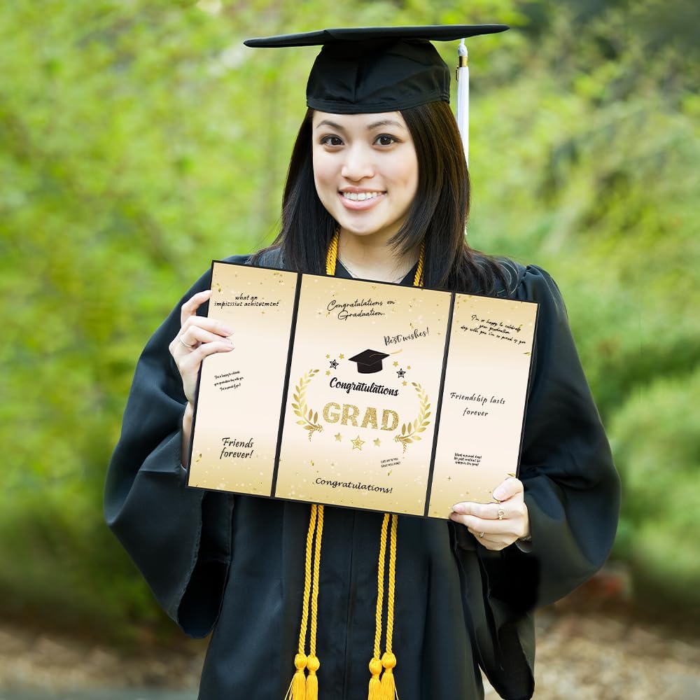 Graduation Decorations 2026, Black Gold Graduation Guest Book, Class of 2026 Grad Guestbook for Graduates Signature Congrats Grad Graduation Party Decorations Favors Supplies Gifts Idea Table Decor