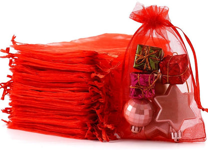 Meowoo 100PCS Organza Bags, 3x4in Small Mesh Bags Drawstring for Jewelry, Candy, Christmas, Sachets, Festivals, Bathroom Soaps, Makeup Organza, Wrapping Supplies(mixedcolor)
