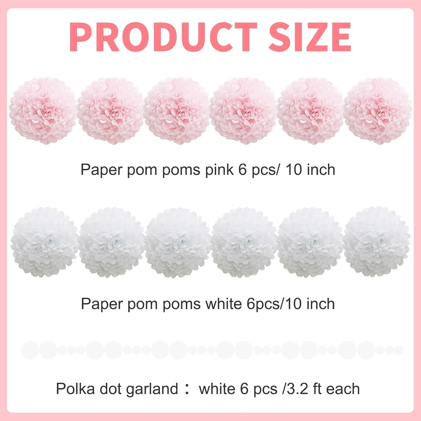 Pastel Tissue Paper Pom Poms Colorful Easter Macaron Kids Birthday Wedding Shower Tissue Flower Hanging Party Supplies(12pcs)