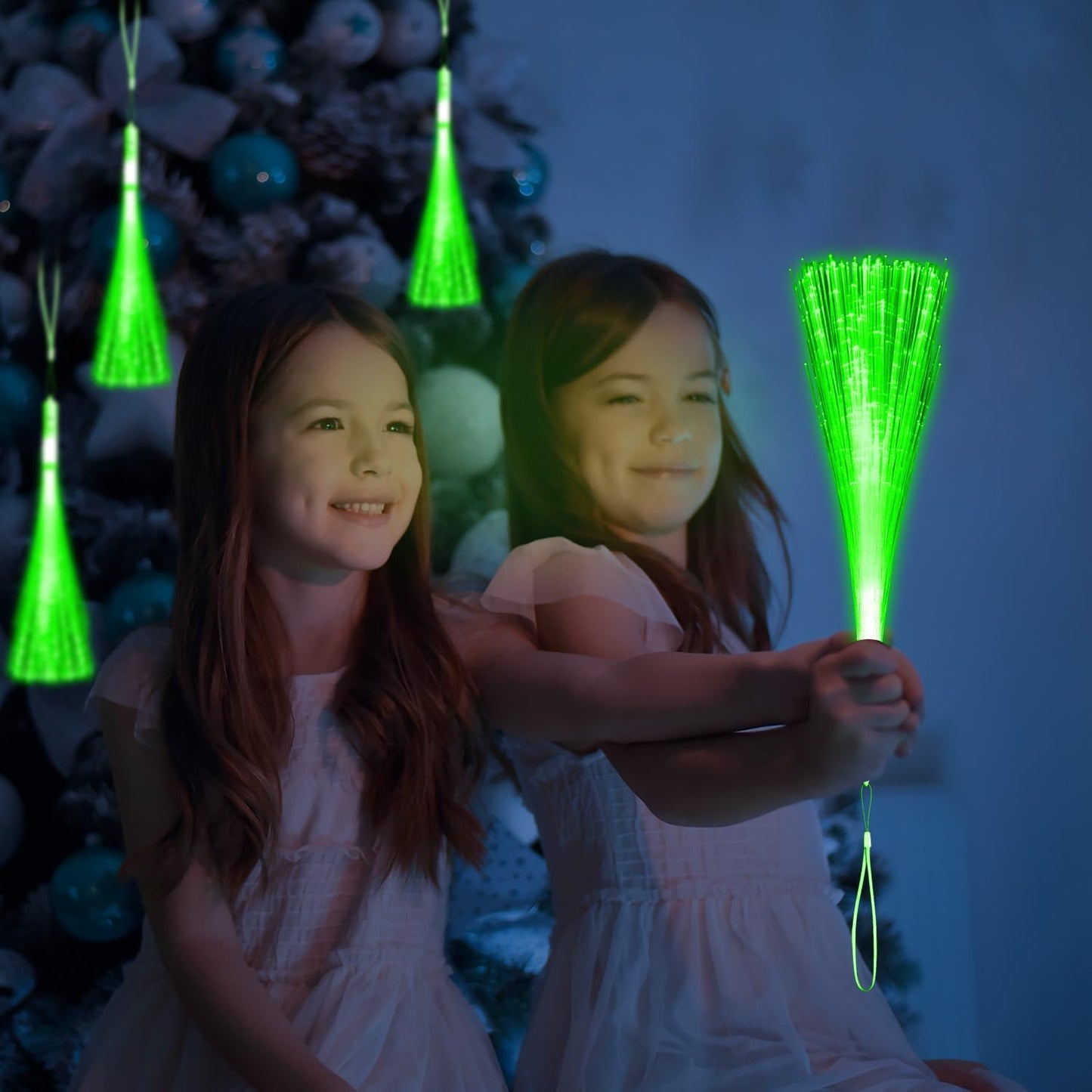 30 Pack Blue Fiber Optic Wands Glow Fiber Wands Bulk LED Light Up Wands with 3 Flashing Modes LED Flashing Sticks for July 4th Halloween Christmas Wedding Birthday Carnival Bachelor Party