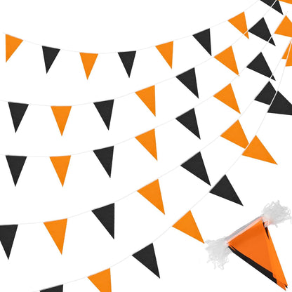 Tatuo 200 Feet Solid Pennant Banners Flags String Triangle Hanging DIY Bunting Flags Party Decorations for Grand Opening Party Banners for Kids Birthday, Shops (White)