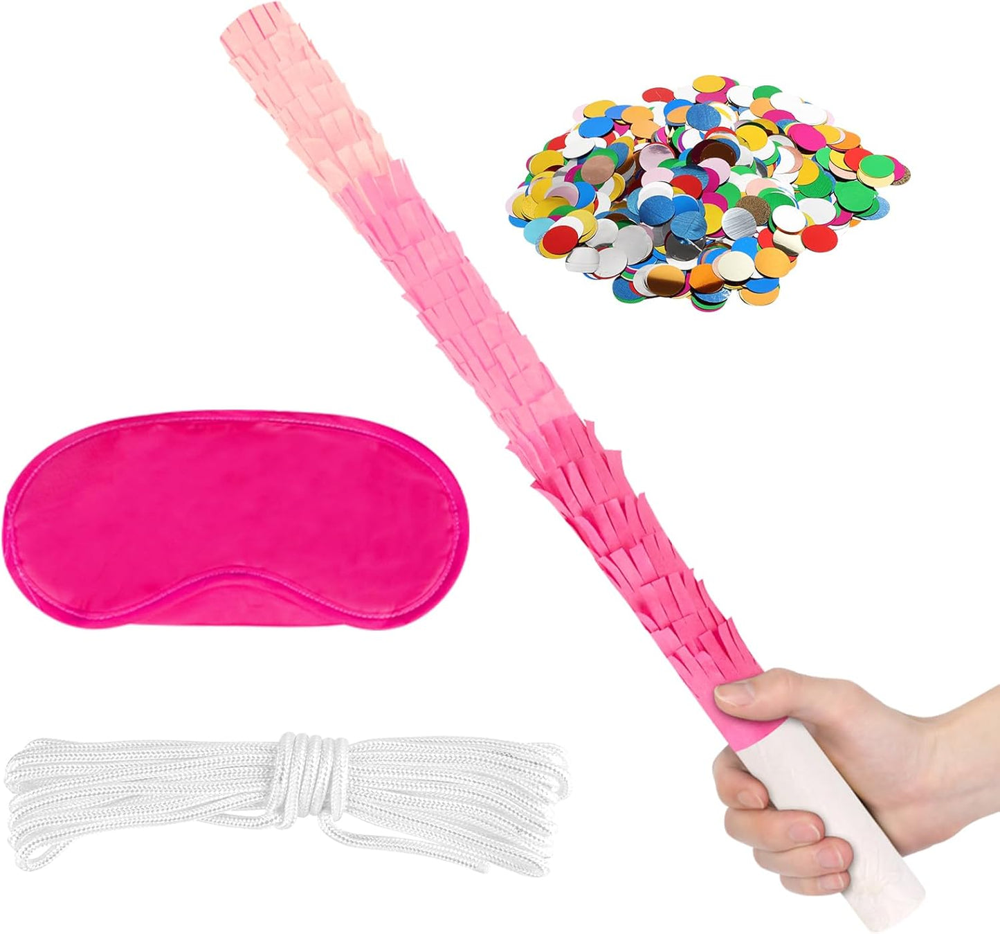 15.75 Inch Piñata Stick Kit Blue Unbreakable Pinata Stick with Blindfold Blind Rope Blind Stick Suitable for Girls Boys Adults Can Have Fun at Any Party