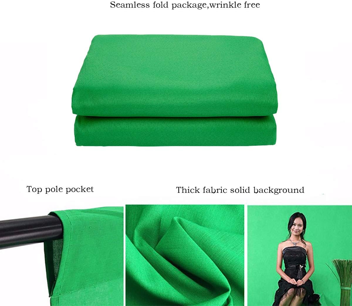 Black Backdrop for Photography Durable Fabric Background Photo Backdrop Video Photography Studio (5x7ft, Black)